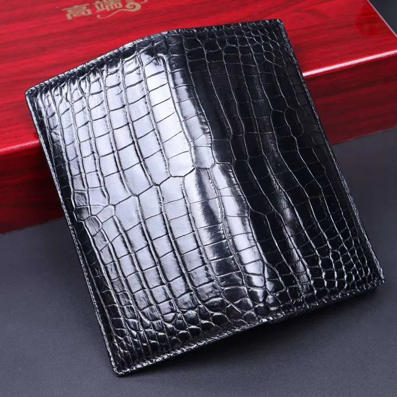 Authentic Crocodile Belly Skin Businessmen Long Organizer Wallet