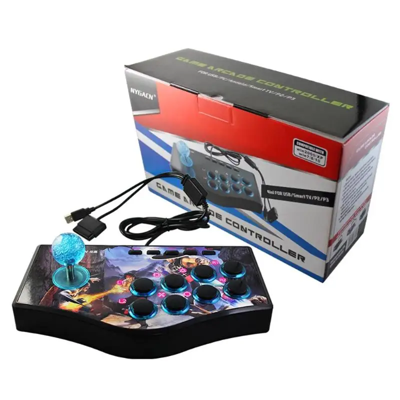 USB PS2 двойной интерфейс проводной игровой разъем многофункциональный 8 клавиш игры Рокер Джойстик поддержка дропшиппинг геймпады ручка