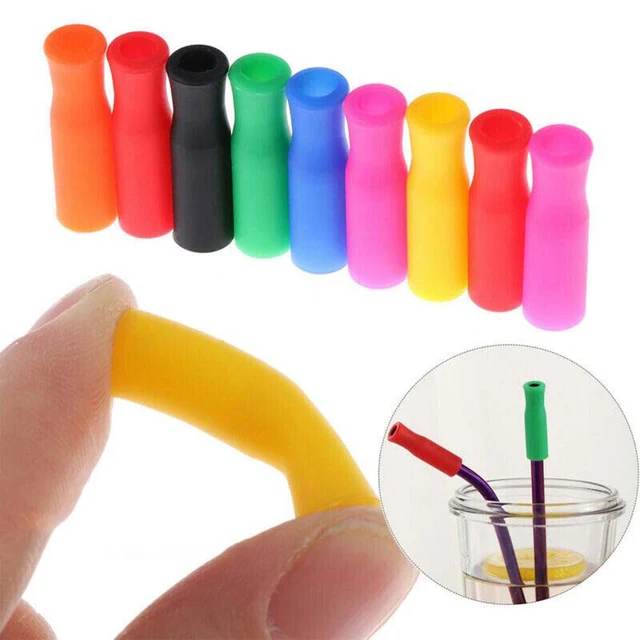 20pcs Food Grade Silicone Straw Tip Cover Anti Burn Teeth Protector Bar  Party Supplies - Bar Accessories - AliExpress