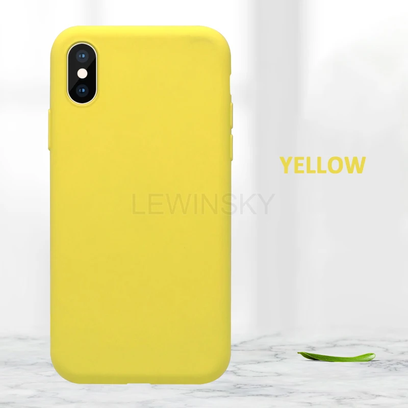 Yellow Официальный жидкий силиконовый чехол для iphone 11 7 8X6 S 6 S Plus чехол для iphone XR XS 11 Pro MAX мягкий чехол с логотипом - Цвет: Yellow