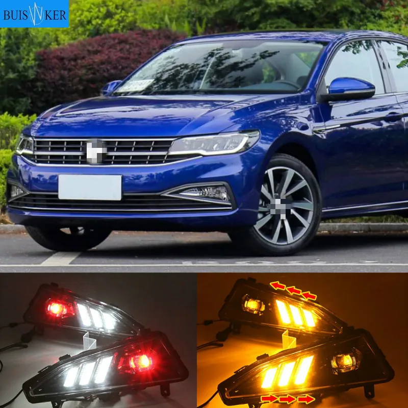 

For Volkswagen Bora 2019 12V Day Lights LED DRL LED Daytime Running Light replace Fog Lamp Cover