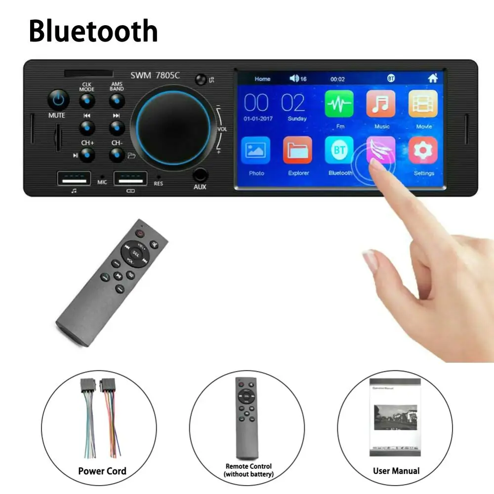 

4.1" HD 1 Din Car Stereo Radio Replace WMA Bluetooth AUX In-Dash MP5 Car MP3 Multimedia Player