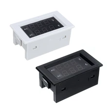 Цифровой вольтметр Амперметр переменного тока 60-300 В, 50 А, светодиодный амперметр с двойным дисплеем, ЖК-панель, амперметр с амперметром напряжения