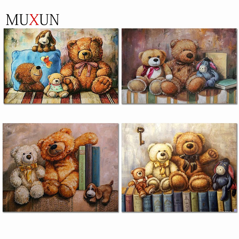 

5D Diy Full Diamond Painting Cartoon Bear Special Shaped Diamond Embroidery Bear Diamond Mosaic Paintings Toy For Children Er031