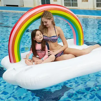 

Giant Rainbow Island Inflatable Floating Row Water Play Toy Swimming Pool Water Lounger For Adult Children Dropshipping