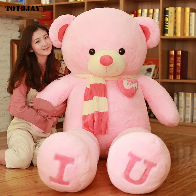 80/100CM I LOVE YOU Teddy Bear Plush Toy Lovely Stuffed Soft Animal Bear Doll Lover Bear Kids Toy Xmas Birthday Gift For Lover