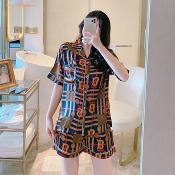 

Fashion Pajama Shorts Ics Silk Home Clothes Pajama Shorts Underwear Women Top Sleeves