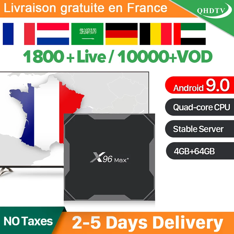 

IPTV France Arabic Box Android9.0 IPTV Subscription 1 Year Bluetooth 4.1 8K UHD 4g ddr3 IPTV Germany Netherlands Belgium IPTV
