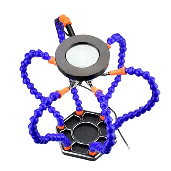 

Third Hand Tool Soldering Stand Table Clamp Lamp Usb Ring Light 3X Illuminated nifier Welding Repair Tool