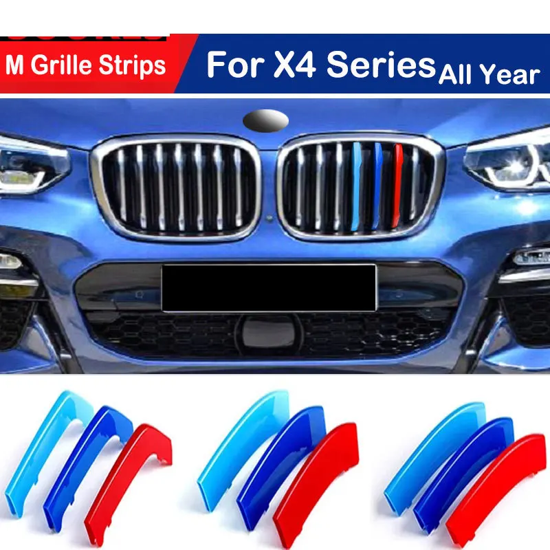 3 Stück Frontgrill Streifen Für BMW X3 F25 2011-2013 - Kühlergrill Zierleisten