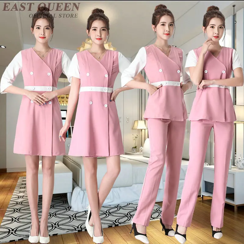 Корейская форма для косметички Платья с коротким рукавом медицинская униформа для женщин тайский массаж Спецодежда для спа-салона униформа для салонов красоты AS035