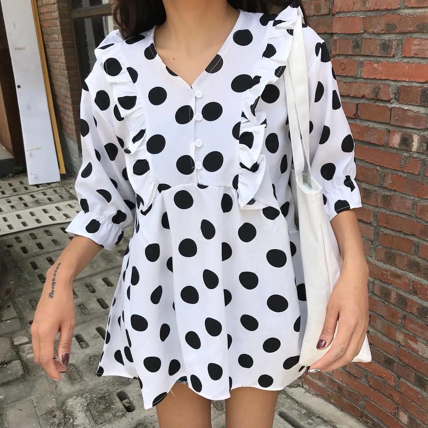 

Girl'S Heart Polka Dot Fairy Skirt Women's Summer 2018 Korean-style Immortal First Love GIRL'S Dress (Photo Shoot)