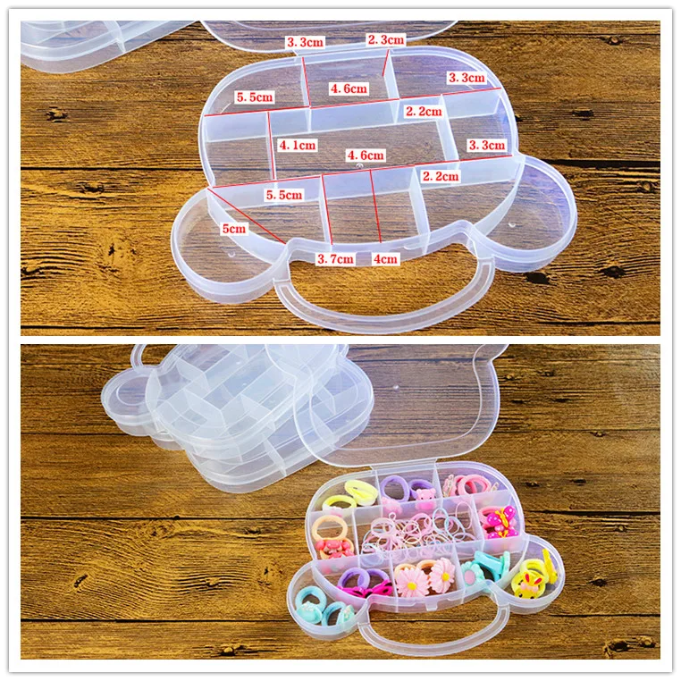 Kids Plastic Storage Box Toy Home Organizer Bear Shape Jewellery Rings Containers Nail Arts Storage Case Display Plastic Holder