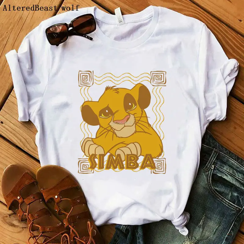 as picture Hakuna Matata футболка женская с принтом SIMBA harajuku Король Лев vogue футболка Летняя повседневная с коротким рукавом модные топы футболки - Цвет: as picture