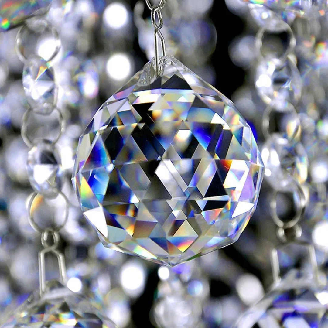 5 Size Clear Feng Shui Hanging Crystal Ball Sphere Prism Faceted Sun Catcher