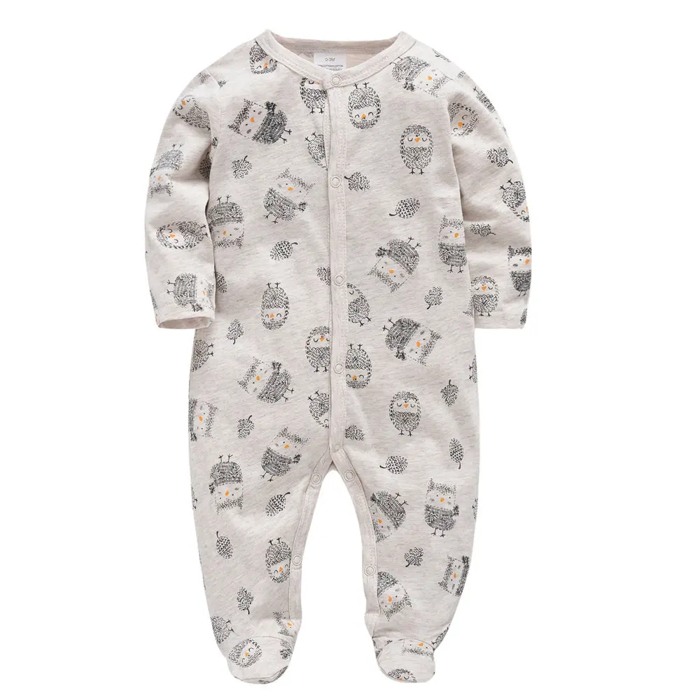 Комбинезон для новорожденных из органического хлопка с длинными рукавами; милая детская одежда для подарков; бежевый комбинезон для маленьких мальчиков и девочек; Одежда для новорожденных - Цвет: PY1159