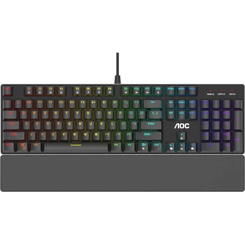 

Keyboard AOC gk500, USB, with wrist rest, black, (gk500d82r)