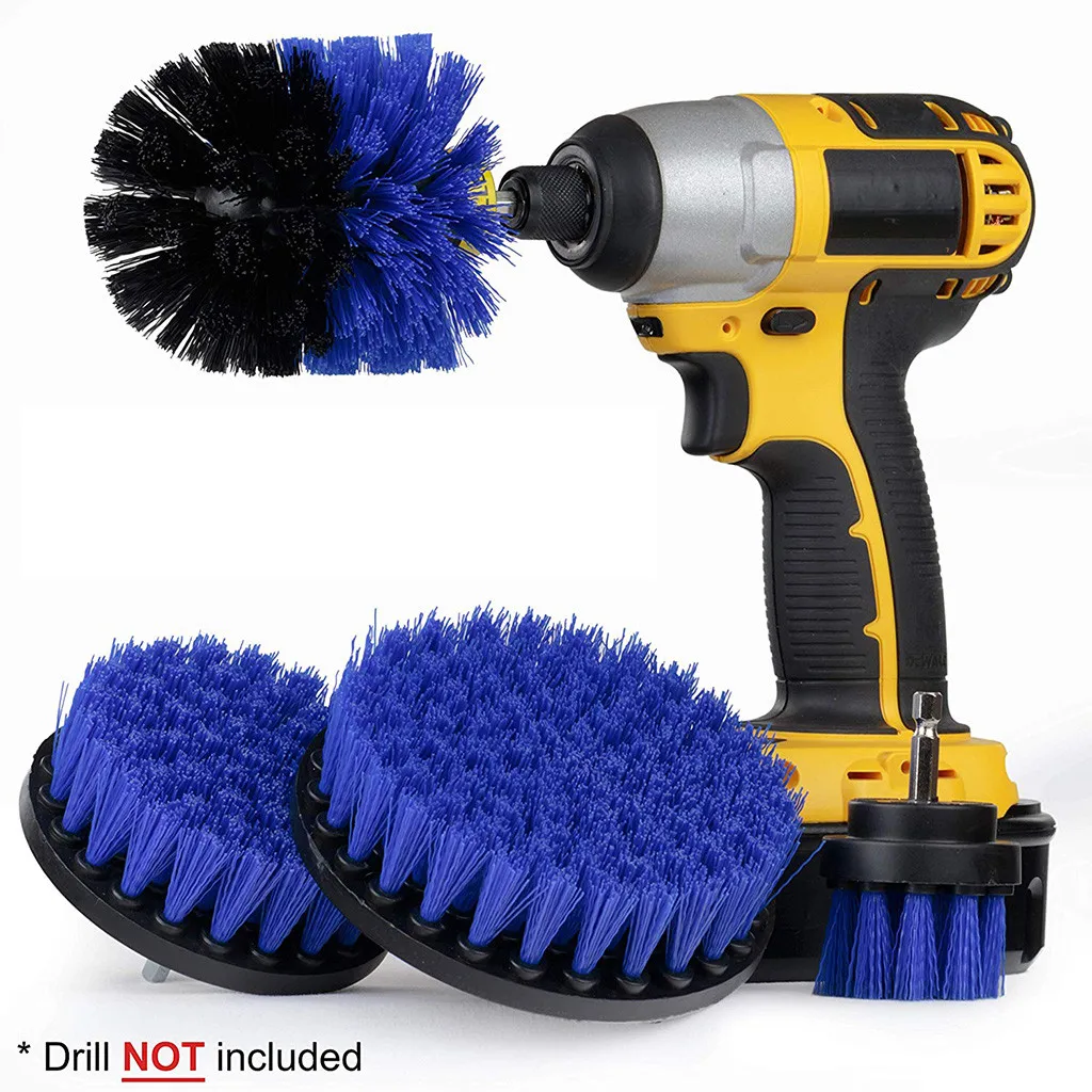 

4Pcs Drill Brush Kit Tile Cleaning Brush Grout Power Scrubber Cleaning Brush Cleaner Combo Tool Kit Bathroom Washing Drill