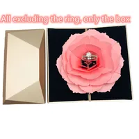 1 Pcs 3D Pop Up Papier Rose Blume Ring Box Engagement/Hochzeit Ring Überraschung Geschenk Fall Geschenk Verpackung Romantik schmuck Erkenntnisse