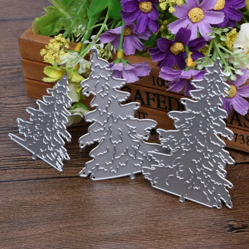 

Christmas Trees 3Pcs Metal Cutting Dies Xmas Stencil for Scrapbooking Die Cuts Stamping Cutting Embossing Template Craft Dies