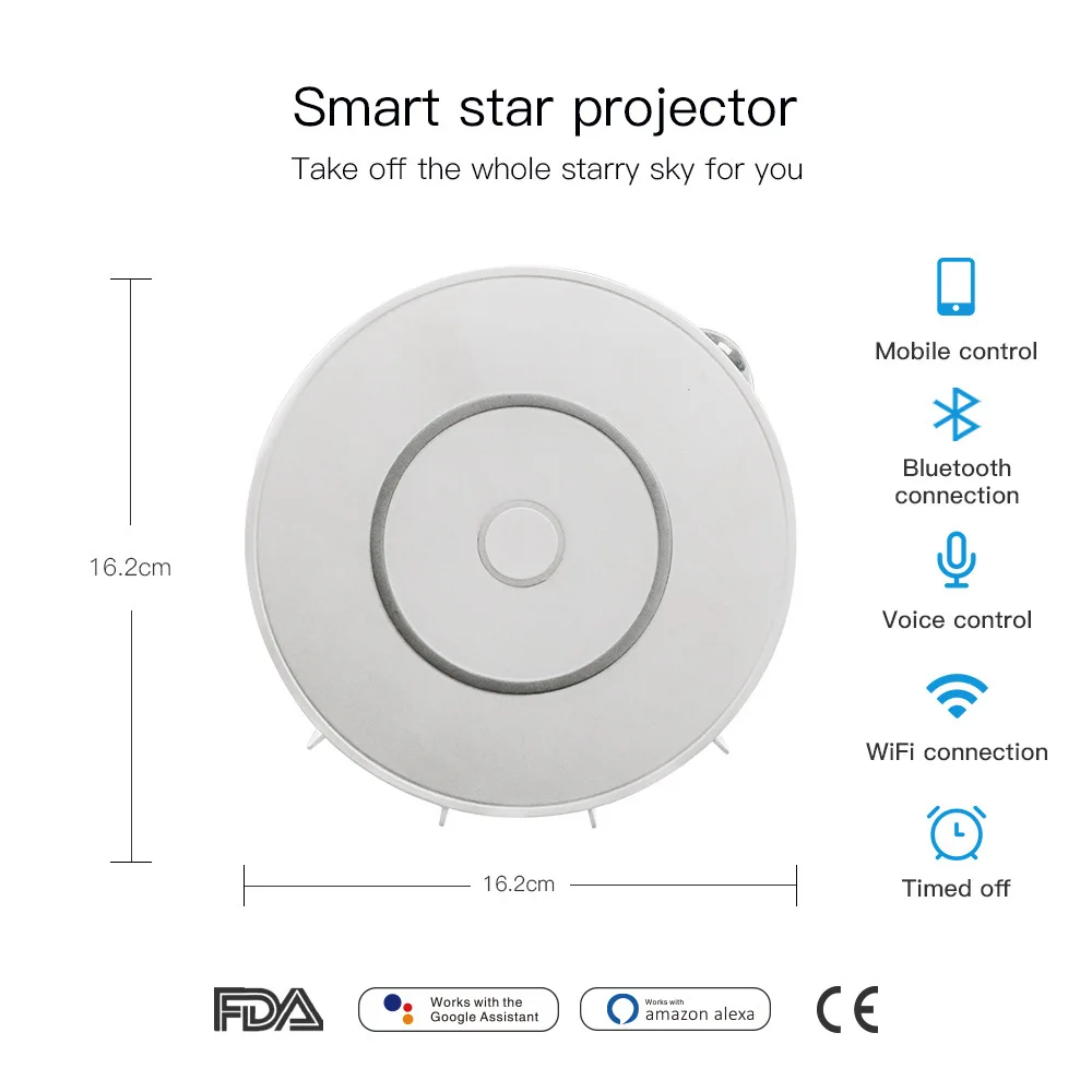 Night Light LED Night Light Star Projector Lamp Galaxy Projector Light Tuya Smart Life Smart Star Projector APP Work With Alexa Google Home Colorful Starry Sky
