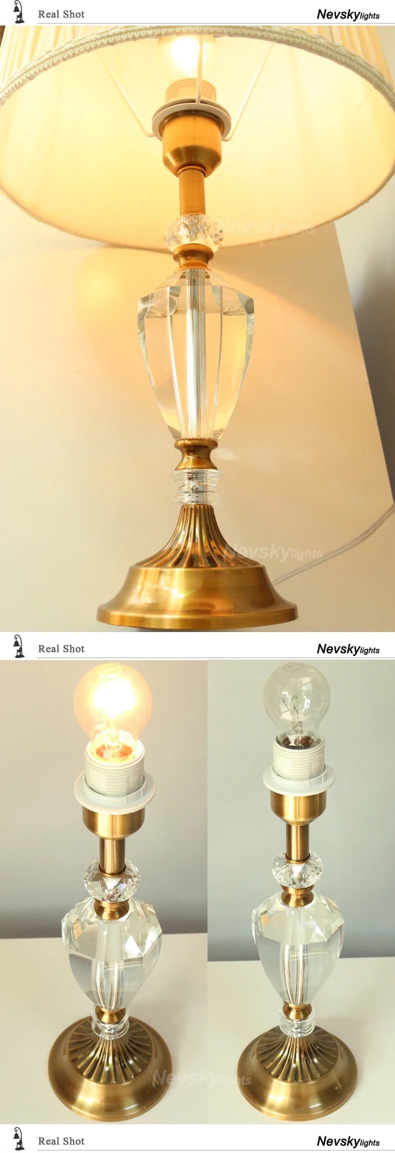 Crystal Table Lamp Desk lights home decor table lights gold base modern home decoration table lamps bedroom white lamp be