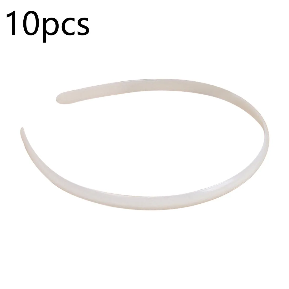 10pcs Plain Lady Plastic Hair Band Headbands No Teeth Headwear Girl Hair DIY Tool Accessories White Black - Цвет: Белый