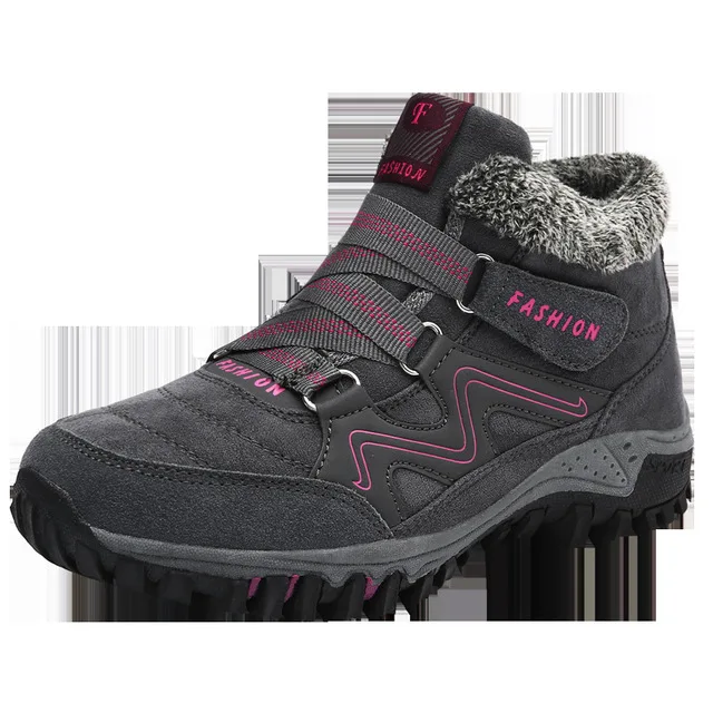 Г., женские зимние ботинки высококачественные зимние теплые ботильоны женские кроссовки на платформе, Женская водонепроницаемая обувь на танкетке, Mujer, m541 - Цвет: Серый