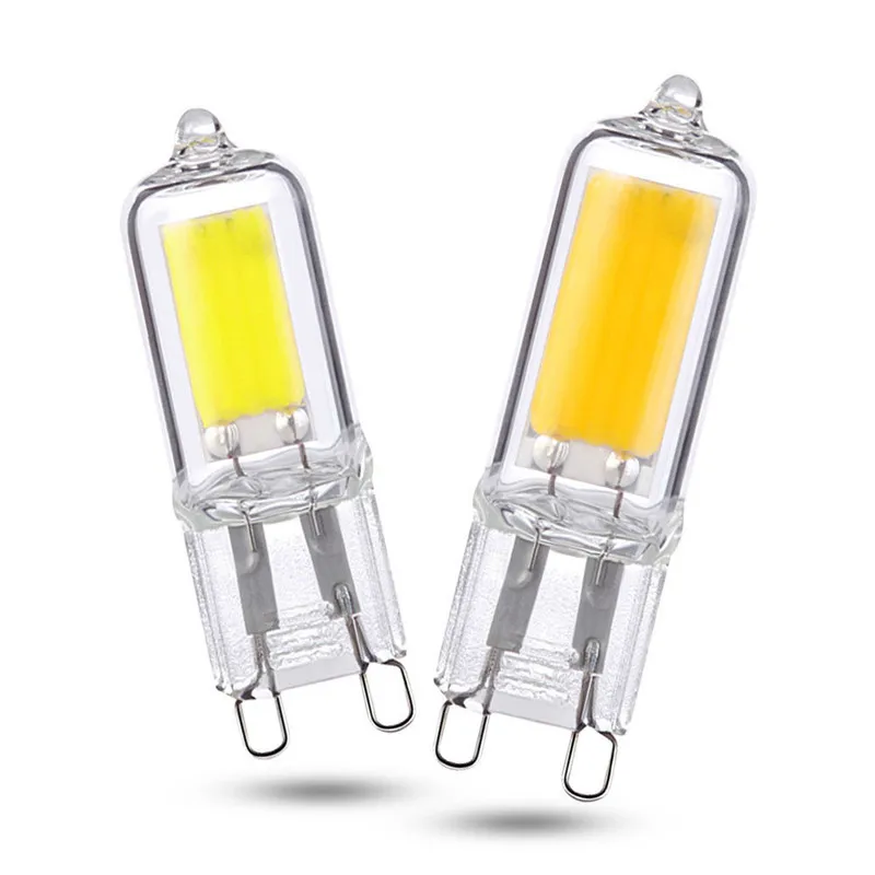 

Bombilla LED Lamp G9 glass AC / DC 230V 220V 12W 6W 9W COB LED g9 Bulb Dimmable for Crystal Chandelier Lights
