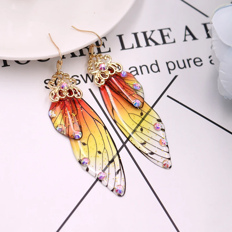 Handmade Butterfly Wing Drop Earrings 16