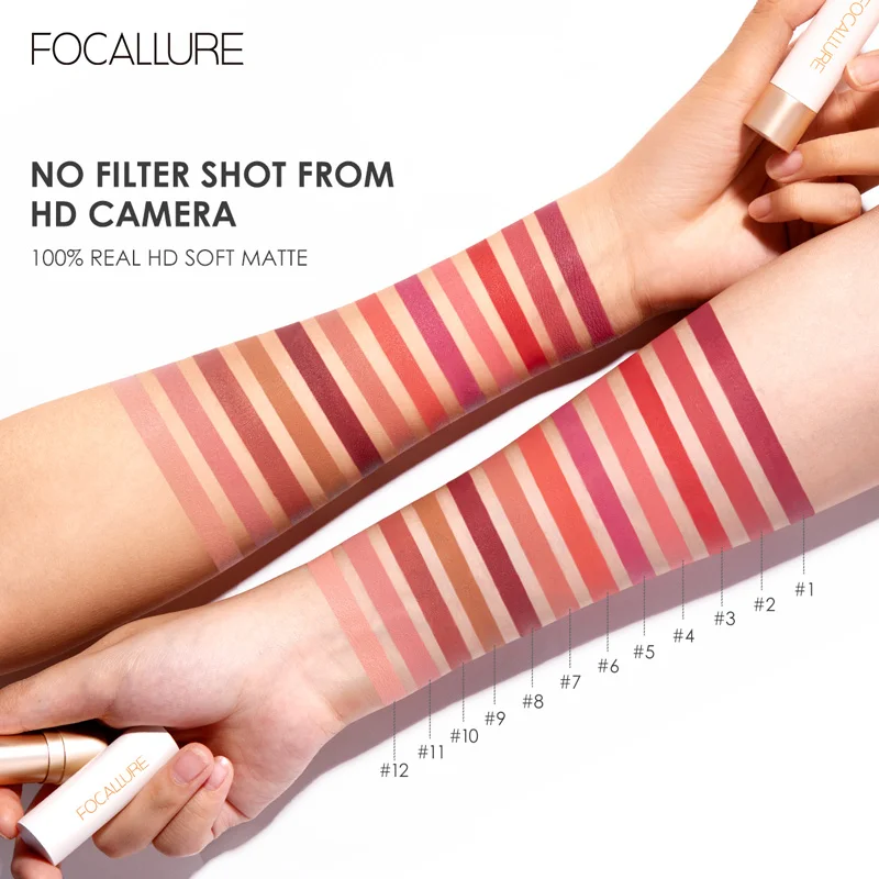 FOCALLURE Matte Velvet Lipstick Nude Color Cosmetic Long-lasting Staymax Powder Matt Lip Stick