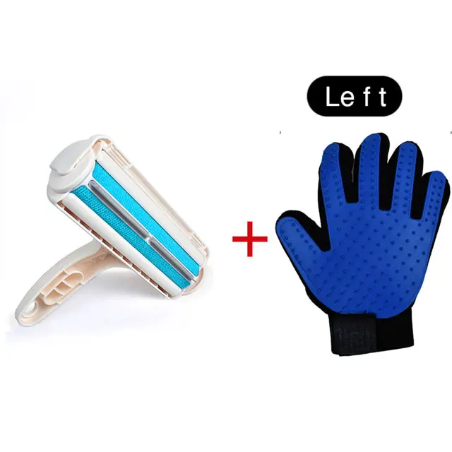 Blue Left hand Машинка для удаления шерсти домашних животных, щетка для чистки собак и кошек, щетка для удаления шерсти собак и кошек с ковров мебели - Цвет: Blue Left hand