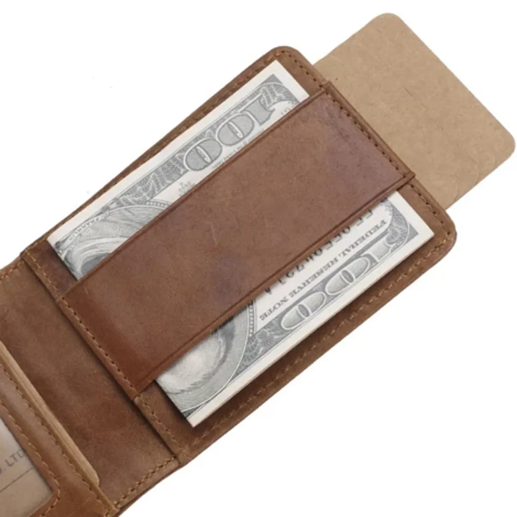 Мужские кошельки RFID тонкий маленький кожаный бумажник мужской с двойным выдвижным антимагнитным RFID бумажником Кошелек carteira# G2