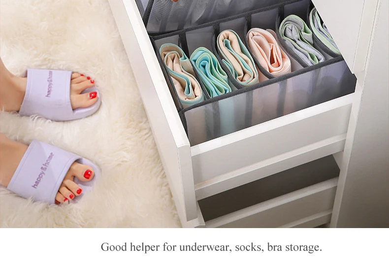 Multi-grids Underwear Storage Box Sock Bra Underpant Organizer Lattice Mesh Drawer Tidy Divider Practical Grid underwear