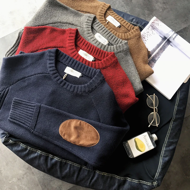 Espesar grueso jersey de lana para hombre suéter 2020 ropa de otoño invierno Vintage diseño de parche jersey para hombre Jersey de punto para hombres