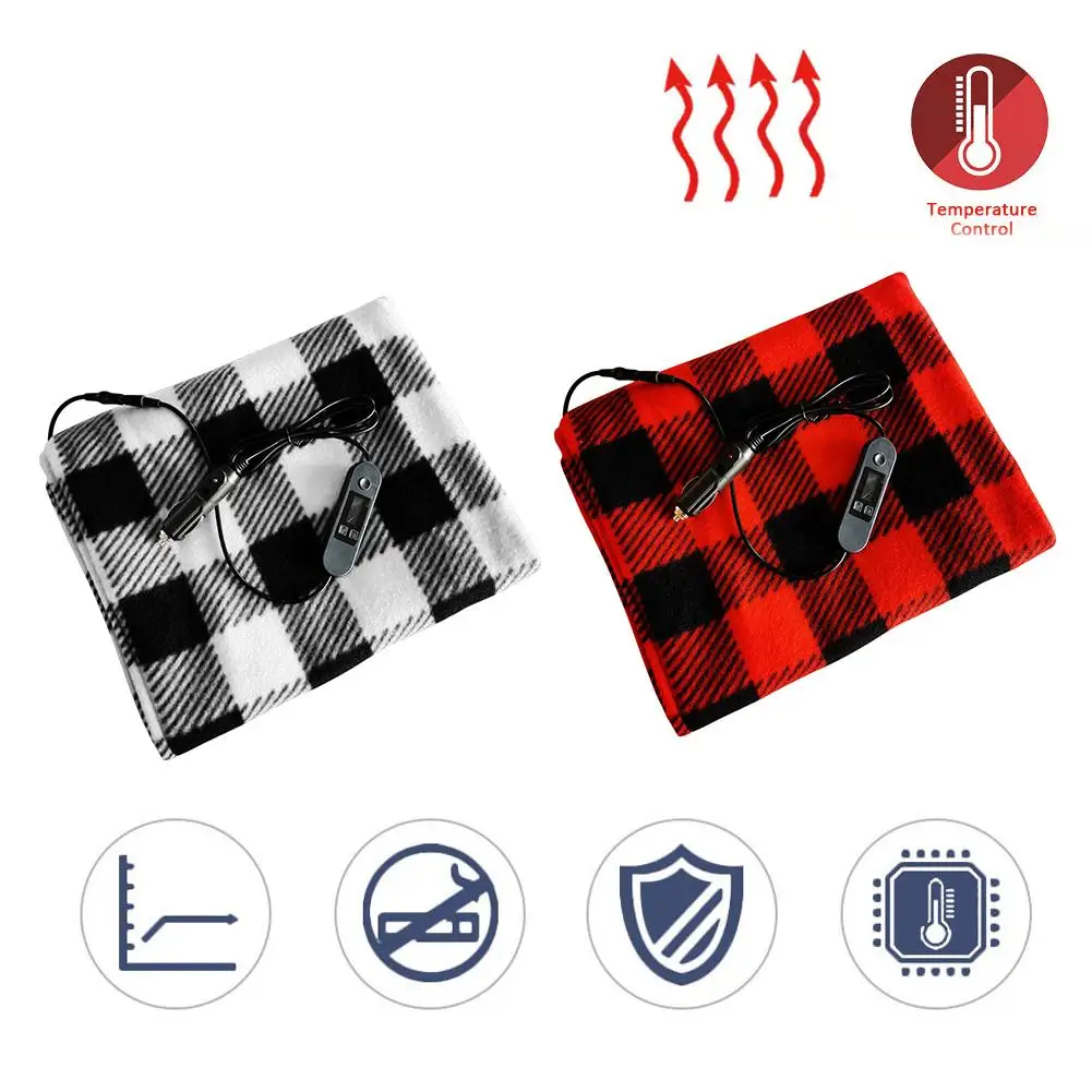 

100*60cm Car Heating Blanket Winter Heated 12V Lattice Energy Saving Warm Auto Electrical Blanket For Car Constant Temperature