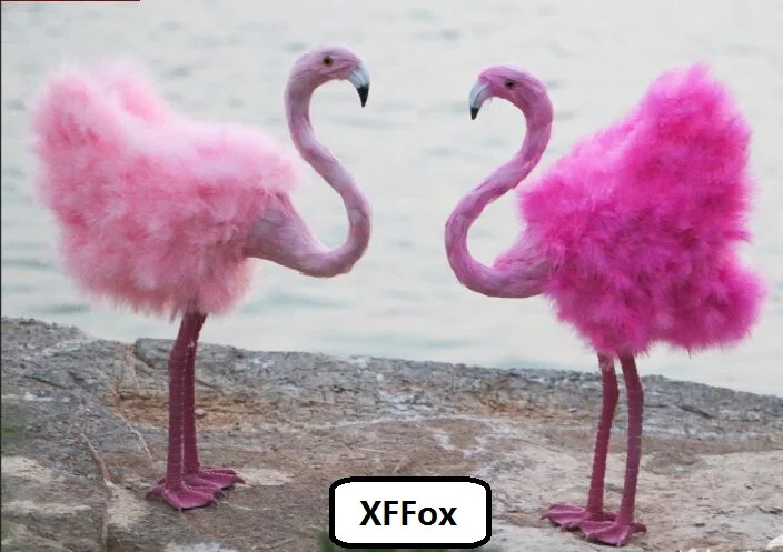 A Pair Of Real Life Flamingo Models Foam Feather Simulation Pink Hot Pink Flamingo Bird Gift About 48cm Xf2398 Figurines Miniatures Aliexpress