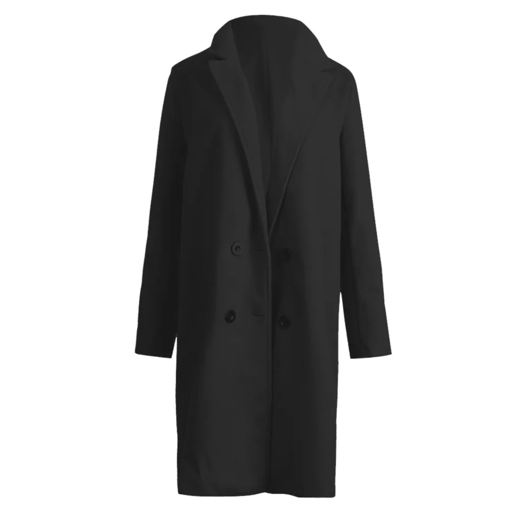 KANCOOLD, женское осенне-зимнее шерстяное пальто, длинный рукав, отложной воротник, оверсайз-блейзер, верхняя одежда, куртка, элегантное Свободное пальто