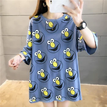 

women funny cartoon print t shirt harajuku oversized Short Sleeve T-shirts Casual Girl tshirt Summer Tees top hip hop streetwear