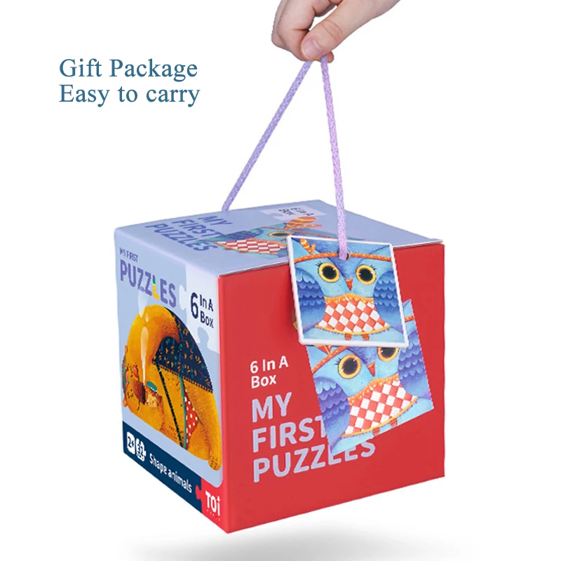 TOI двухсторонние большие головоломка Ранние обучающие игрушки Бумага ребенка 2 4