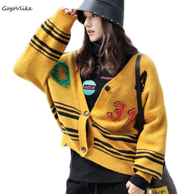 Best Price Winter Thick Yellow Sweater Women V Neck Cardigan Clothes Mujer Invierno Knit Plus Size Ladies Jumper Ropa Tops BB2267S30