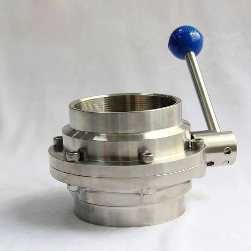 DN80 DN100 санитарный клапан-бабочка из нержавеющей стали 304 Tri Clamp Женская нить для Homebrew