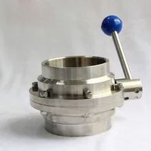 DN80 DN100 санитарный клапан-бабочка из нержавеющей стали 304 Tri Clamp Женская нить для Homebrew