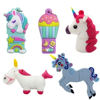 

Usb Flash Drive 256GB Lovely Cartoon Unicorn Pendrive 4G 16G 32GB Pen Drive 2.0 64G 128GB U Disk Flash Memory Card Free Shipping