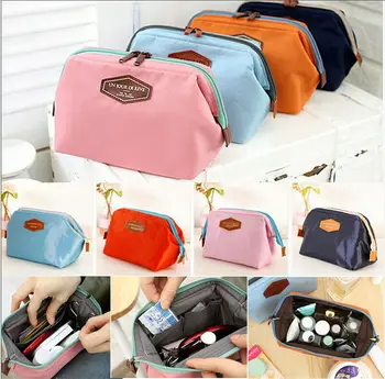 

Unisex Travel Makeup Cosmetic Toiletry Case Wash Organizer Storage Pouch Bag Solid Zipper Large Capacity Casual Style