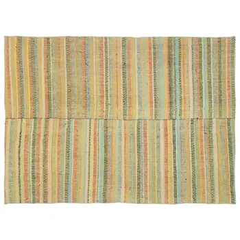 

Handmade Multicolor Vintage English Striped Rug Area Rug 178x250 Cm-5'10''X8'2''