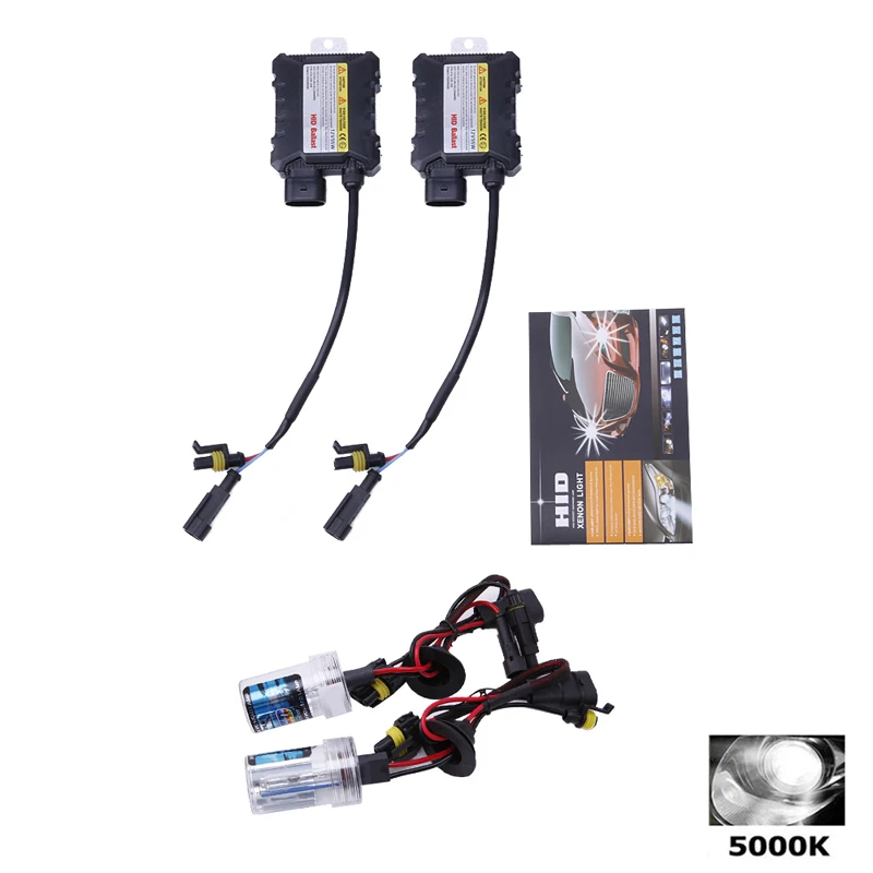 2 шт 6000k 9006 880/881 HID Ксеноновые фары конверсионные лампы комплект 55W - Испускаемый цвет: 5000k