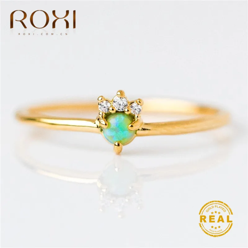 ROXI в форме короны огненный опал кольца для женщин обручальное кольцо изящное белое кольцо с кубическим цирконием подарок для помолвки женские модные ювелирные изделия