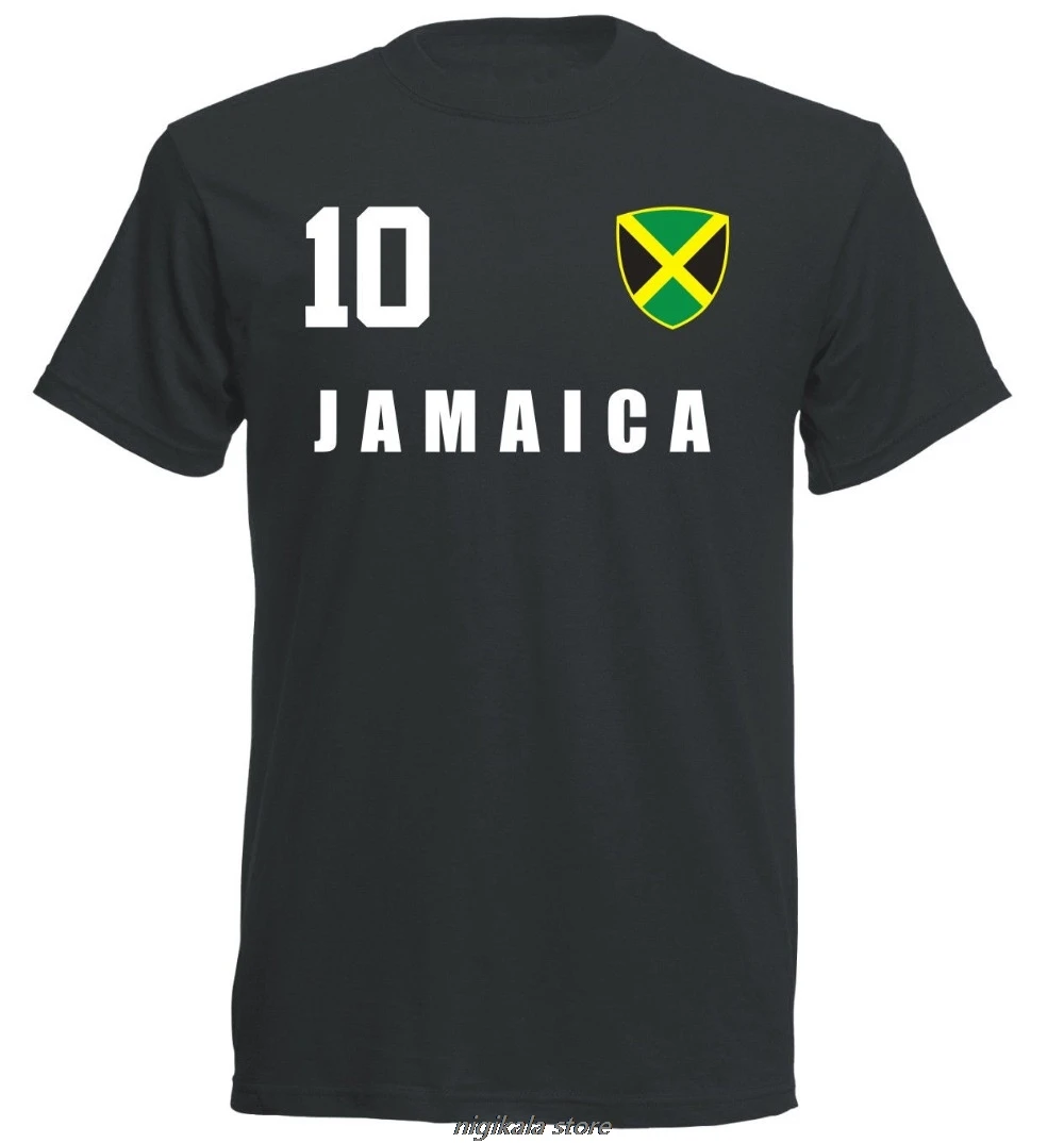 

Hot sale Summer Style Jamaica T-shirt jersey style footballer number ALL 10 Funny Tee shirt