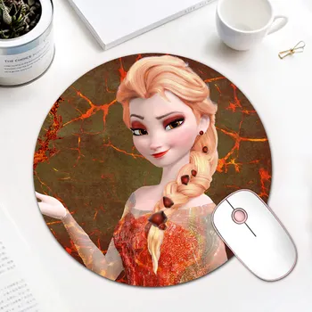 

Cartoon Princess Elsa Frozen Round Mousepad Anti Slip Rubber Gaming Mouse Pad Computer Accessory Mice Mat